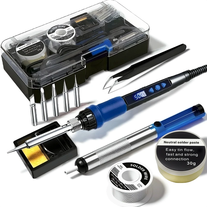 

Интеллектуальный паяльник с чипом контроля температуры HA 908D80W, сварочный набор для ремонта дома, с ящиком для инструментов, правила США