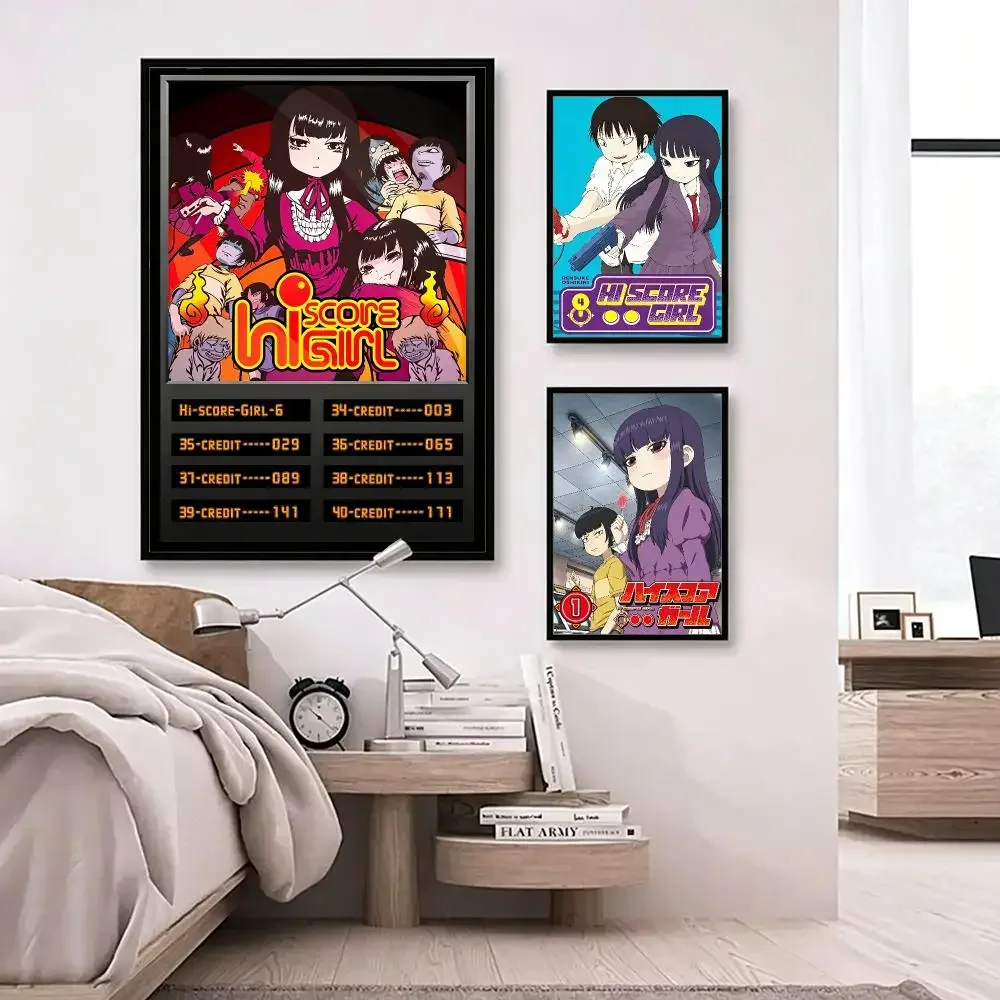 anime Hi‑Score Girl Poster Poster HD Waterproof Self-adhesive Art Print Wall Decor for Bedroom Living Room Gift