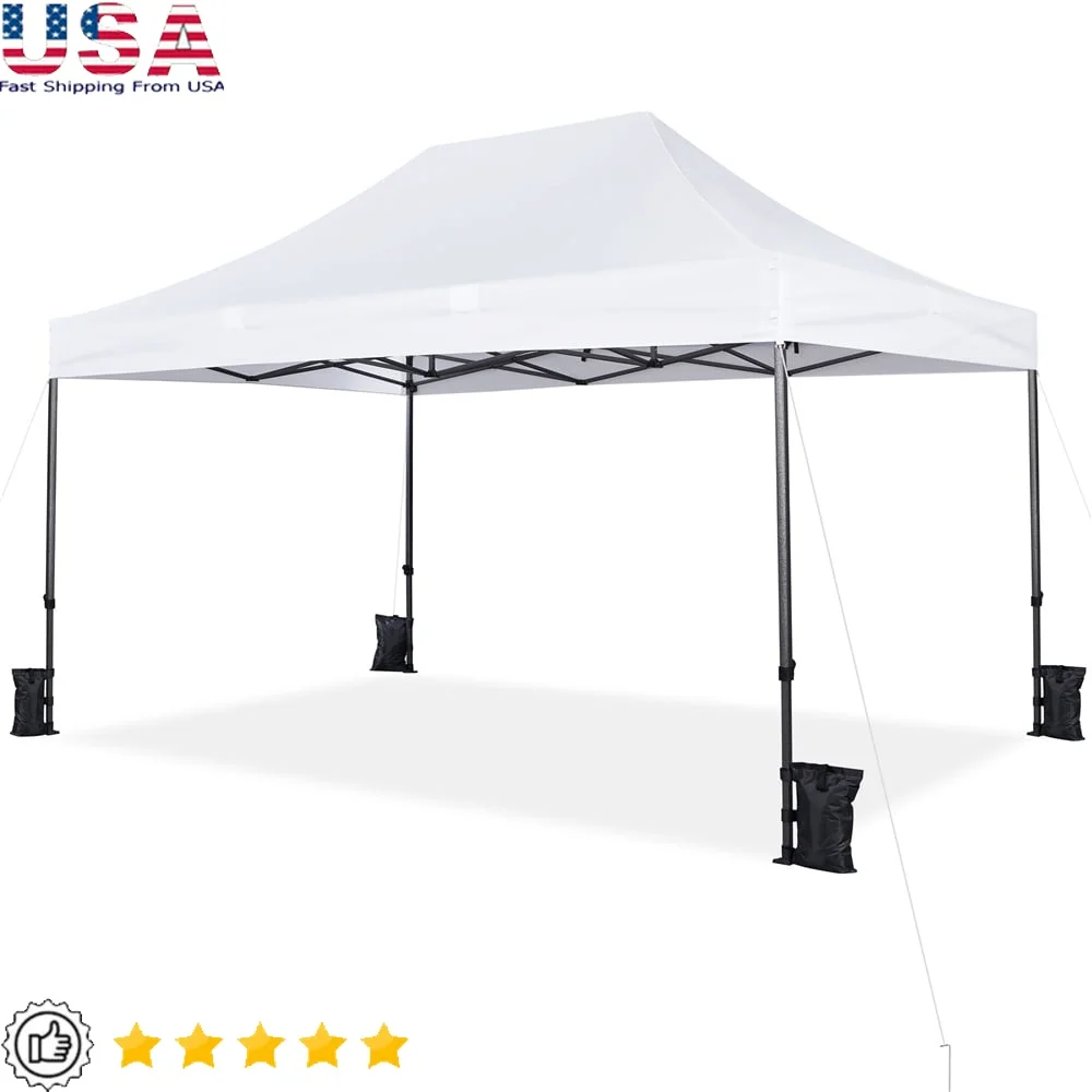 

10x15ft Outdoor Commercial Canopy Tent Water-resistant UPF 50 Heavy Duty Adjustable Height Portable Sun Shade with Storage Bag