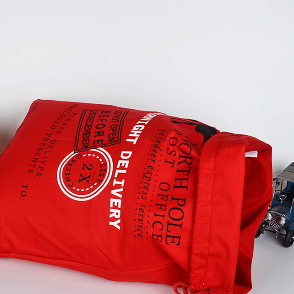 

Festive Christmas Canvas Gift Bag with Pattern Design Candy Storage Pouch for Party Favors Holiday Celebration Supplies