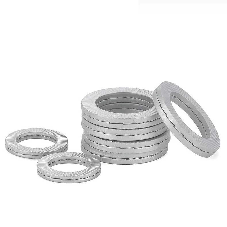 M3 M4 M5 M6 to M42 DIN25201 316/304Stainless Steel/Dacromet Double Deck Self-Locking Washer Wedge Lock Loose Shock Proof Gasket