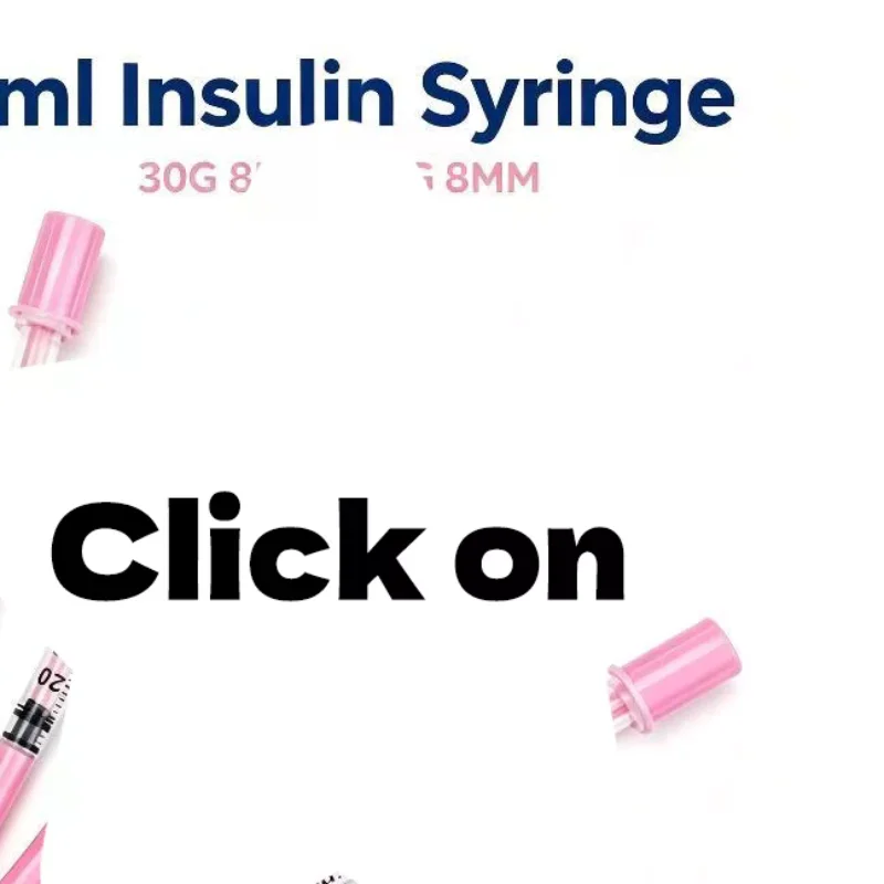 10Pcs Beauty 1ml Pink Insulin Syringe Needle 8mm In Blister Pack Disposable For Beauty Machine Tool Supply For Daily Use