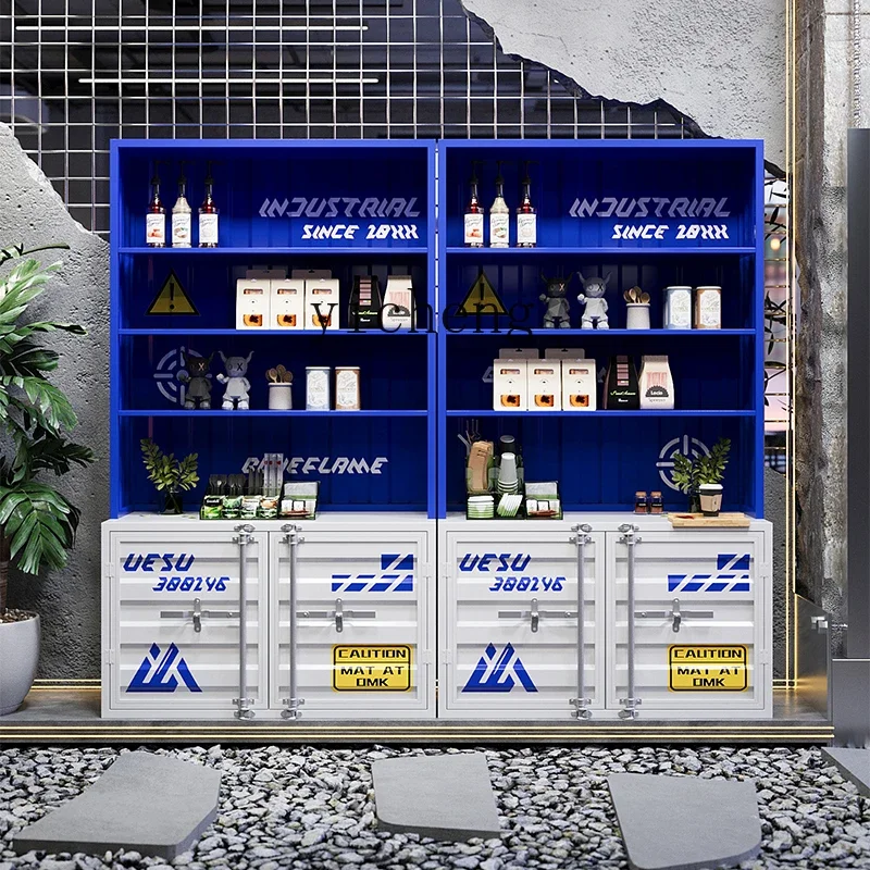 Gz-9  Industrial Wind Display Cabinet Product Display Cabinet Storage Container Container Commercial Figure Glass Cabinet