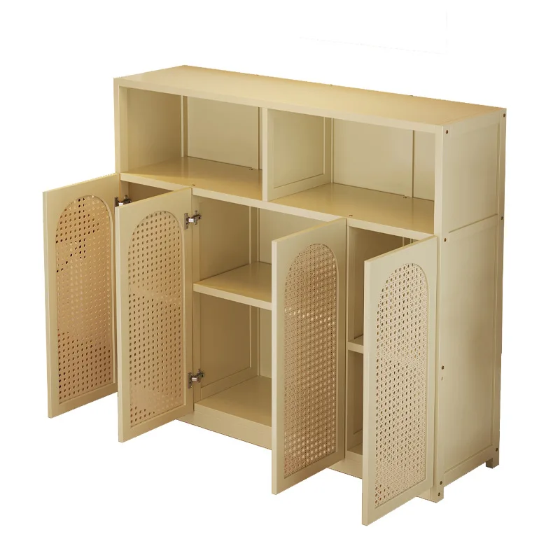 

New Kitchen Shelf Multifunctional Side Cabinet Light Luxury Premium Sense Multi-layer Floor Wall Cabinet with Door Cupboard