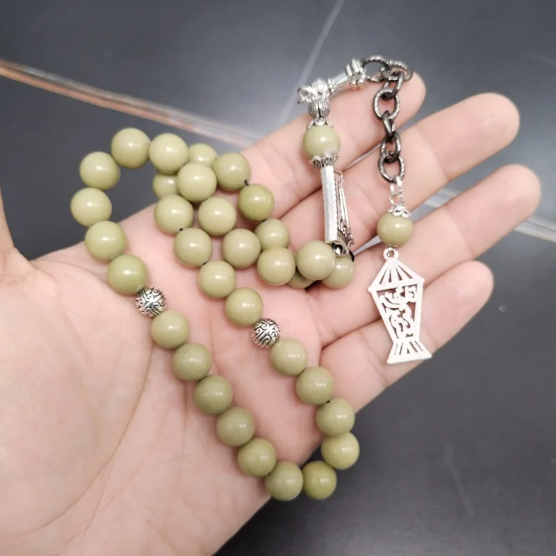Tasbih Natural Alashan Avocado Agate 33 prayer beads arabian bracelet misbaha
