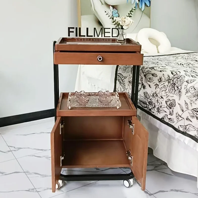 عربة تروللي ساحرة فريدة من نوعها، عربة تخزين جمالية بسيطة، عربة إسكندنافية حديثة فاخرة، أثاث صالون Carrello Parrucchiere