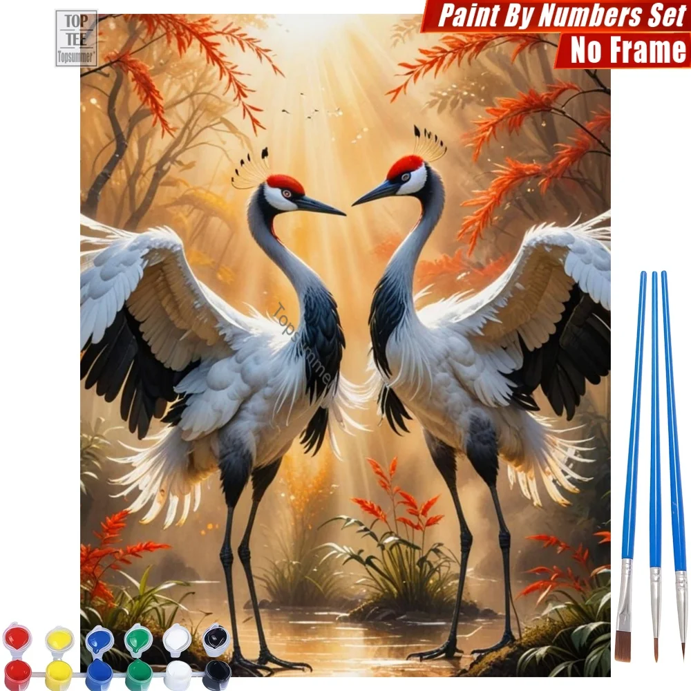 

Autumn Cranes Water DIY Paint By Number Set - Ready Take Flight Abstract Wall Art Mother'S Day Gift For Wife