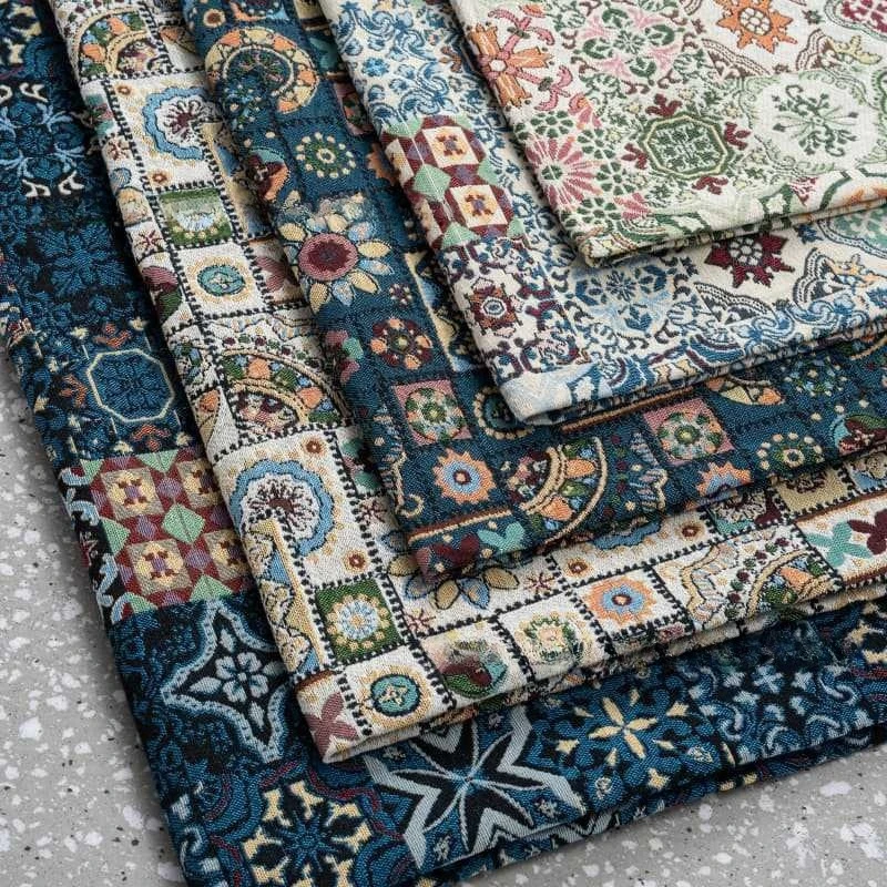 148X50cm Bohemian Jacquard Fabric Ethnic Style Woven Patchwork Cloth for Handmade DIY Sofa Cover,Tablecloth Decorative Fabrics