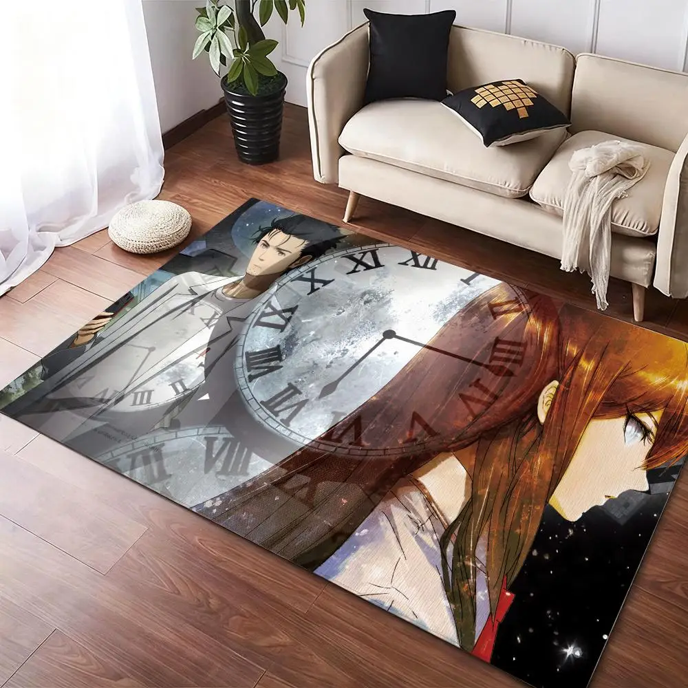 

s-Steins Gates cool anime Floor Mat Soft Thickened Non-Slip Door Mat for Living Room Home Decor Flannel Rugs