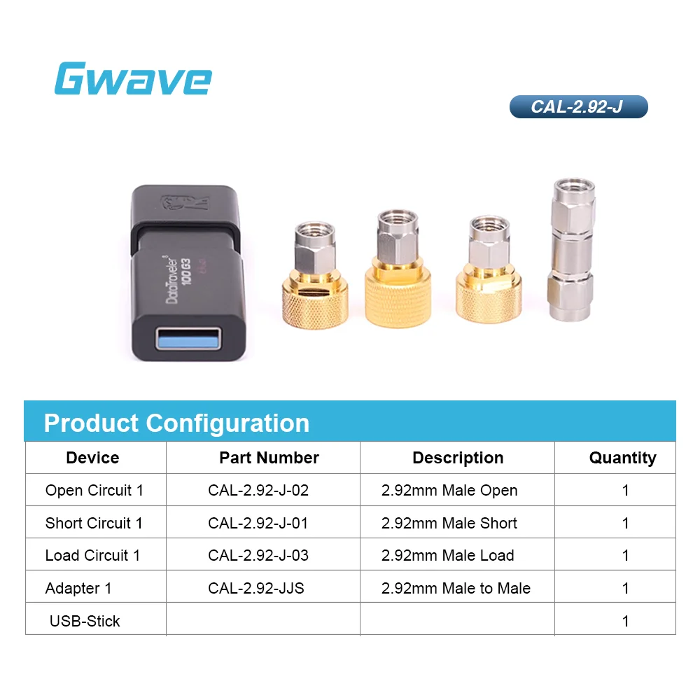 High Frequency 2.92mm Male Open Short Load Adapter 50 Ohm Brass Stainless Steel Calibration Kit DC 40 GHz RF VNA