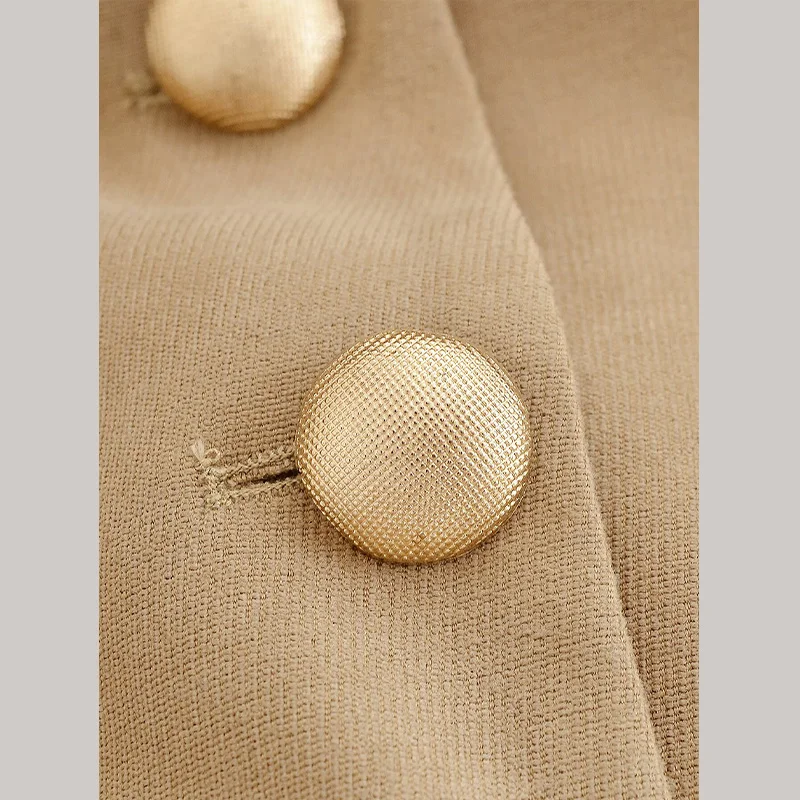 Stehkragen-Knopfjacke für Damen, Elegante Langarm-Einreiher-Jacke für den Frühling, Modische Damen-Oberbekleidung – Detail 7