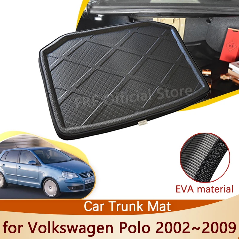 Auto for Volkswagen VW Polo 9N 2002 2003 2004 2005 2006 2007 2008 2009 Mk4 Car Accessorie Rear Trunk Mat Floor Tray Liner Carpet