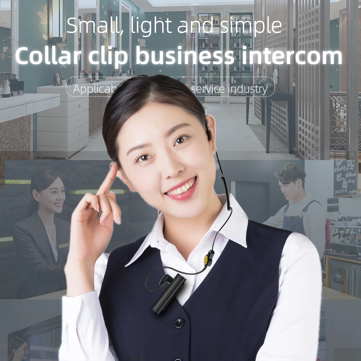 KSUN Mini talkie-walkie de poche ensemble d'interphone sans fil étanche Radio bidirectionnelle mains libres talkie-walkie pour Restaurant hôtel