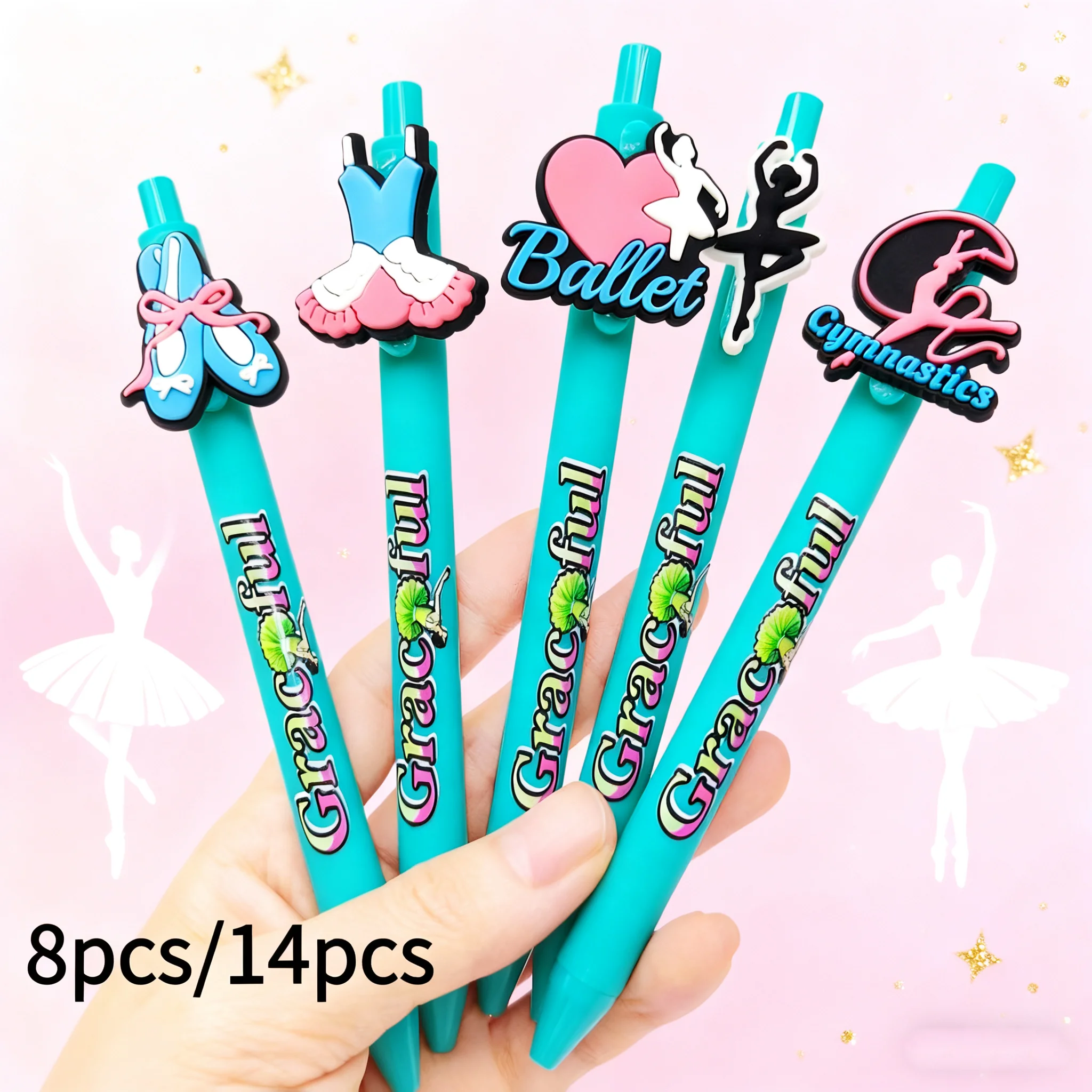 

8 шт./14 шт. шариковая ручка балерины пастер танцевальная серия подарочная гелевая ручка с принтом