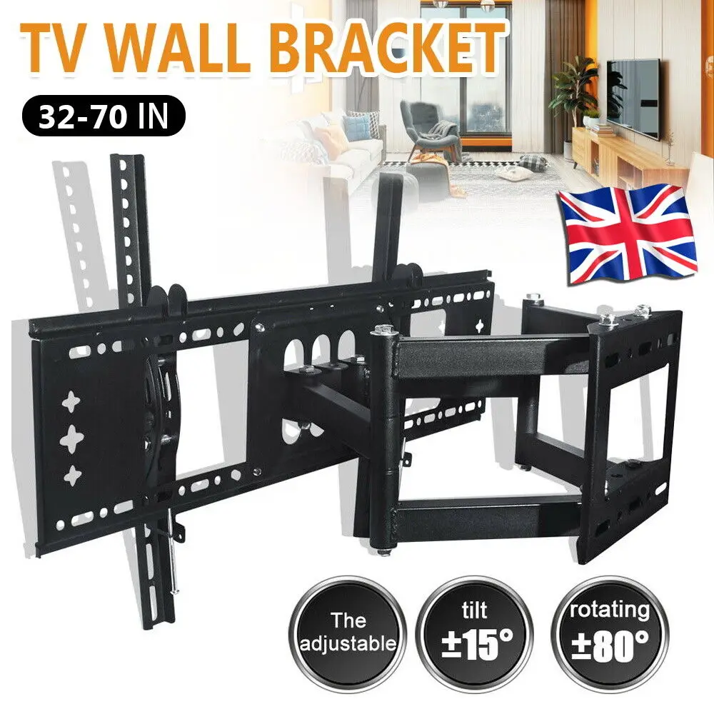 TV Wall Bracket Mount Tilt Swivel suitable with 32 40 43 50 55 65 70 Inch