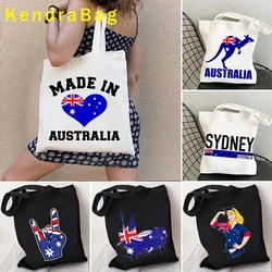 Sydney Skyline Country Arms of Australia Flag Map Canvas Tote Bag Adelaide Kangaroo Koalas Australian Girl Animal Gifts Handbags