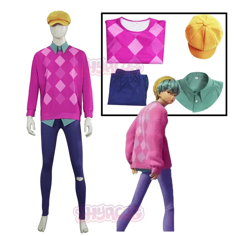 4 قطعة Kpop شيطان الصيادين الطفل ساجا بنين تأثيري قبعة الخيال زي الرجال البلوز السراويل قبعة لعب الأدوار وتتسابق هالوين البدلة mb.3 #2