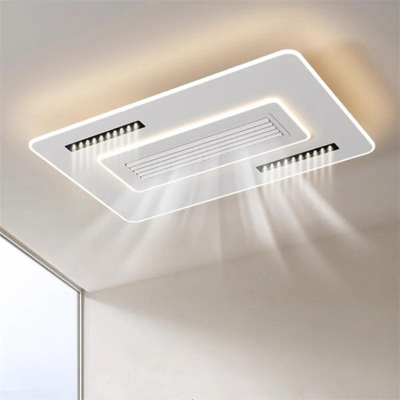 Living room bladeless ceiling light, modern simple heating and cooling fan light
