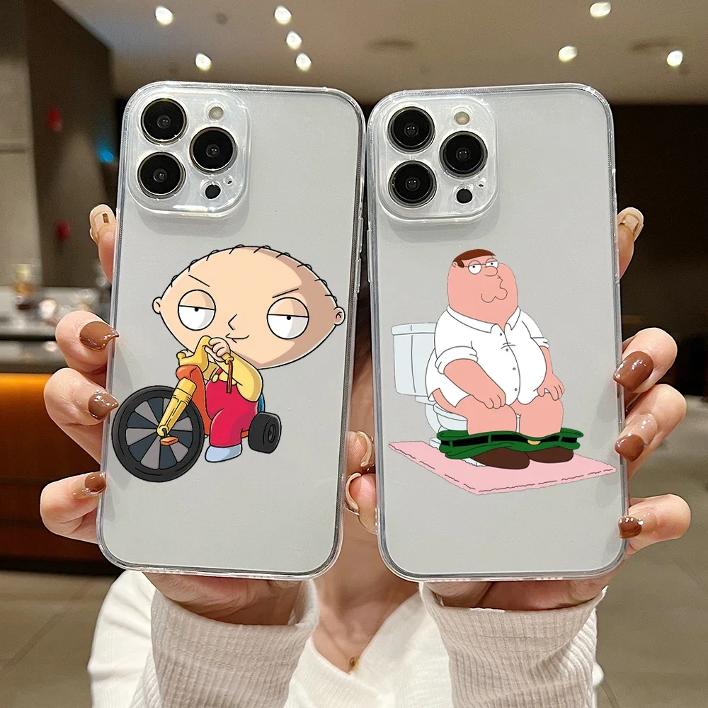 Cartoon Funny Family Guys Phone Case For iphone 15 14 13 12 11 XS Pro Max Mini X XR 6 7 8 Plus SE Soft Silicone Transparent Capa