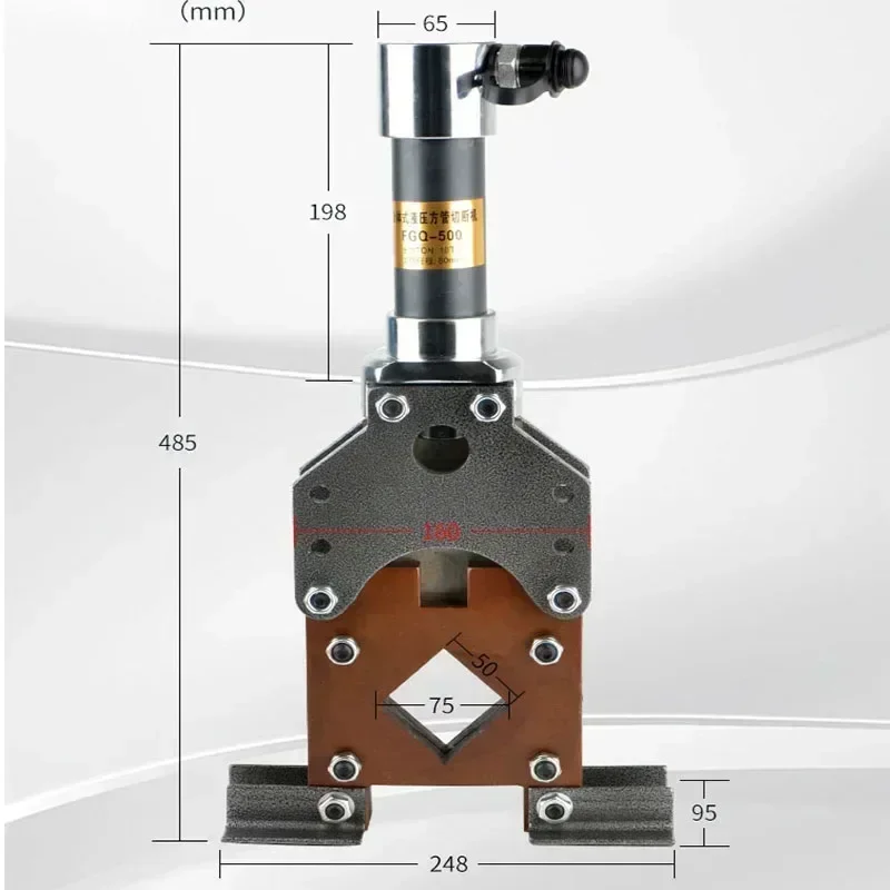 Tagliatrice idraulica per tubi quadrati 10T taglierina angolare in acciaio da 50*50mm tagliatrice idraulica elettrica per ferro ad angolo portatile