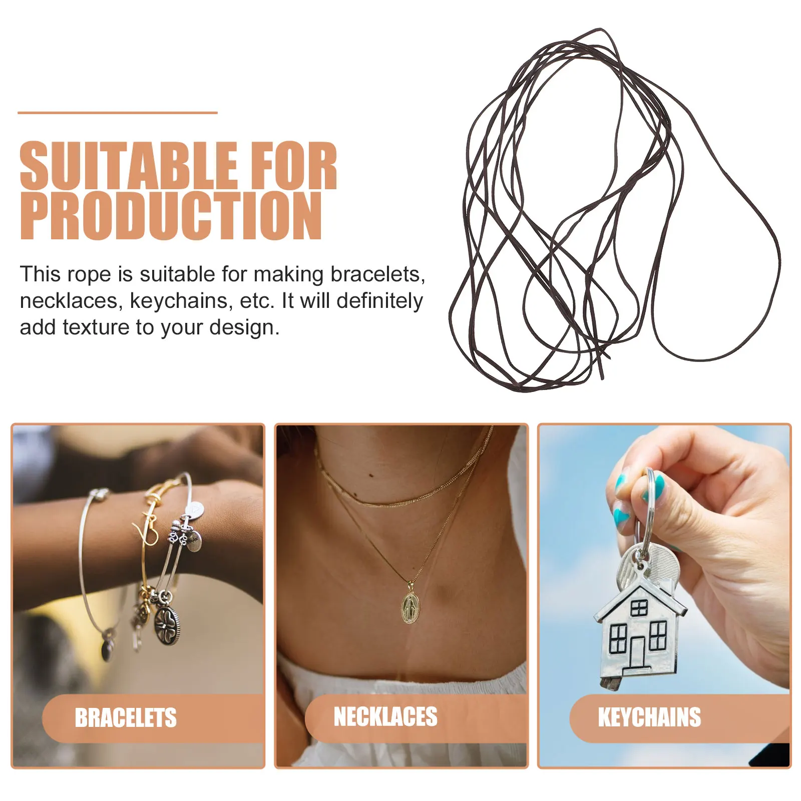 

DIY Accessories Knitting Rope for Jewelry Making Braided Cattlehide Cord Easy to Weave Lacing Crafts DIY Bracelet Rope