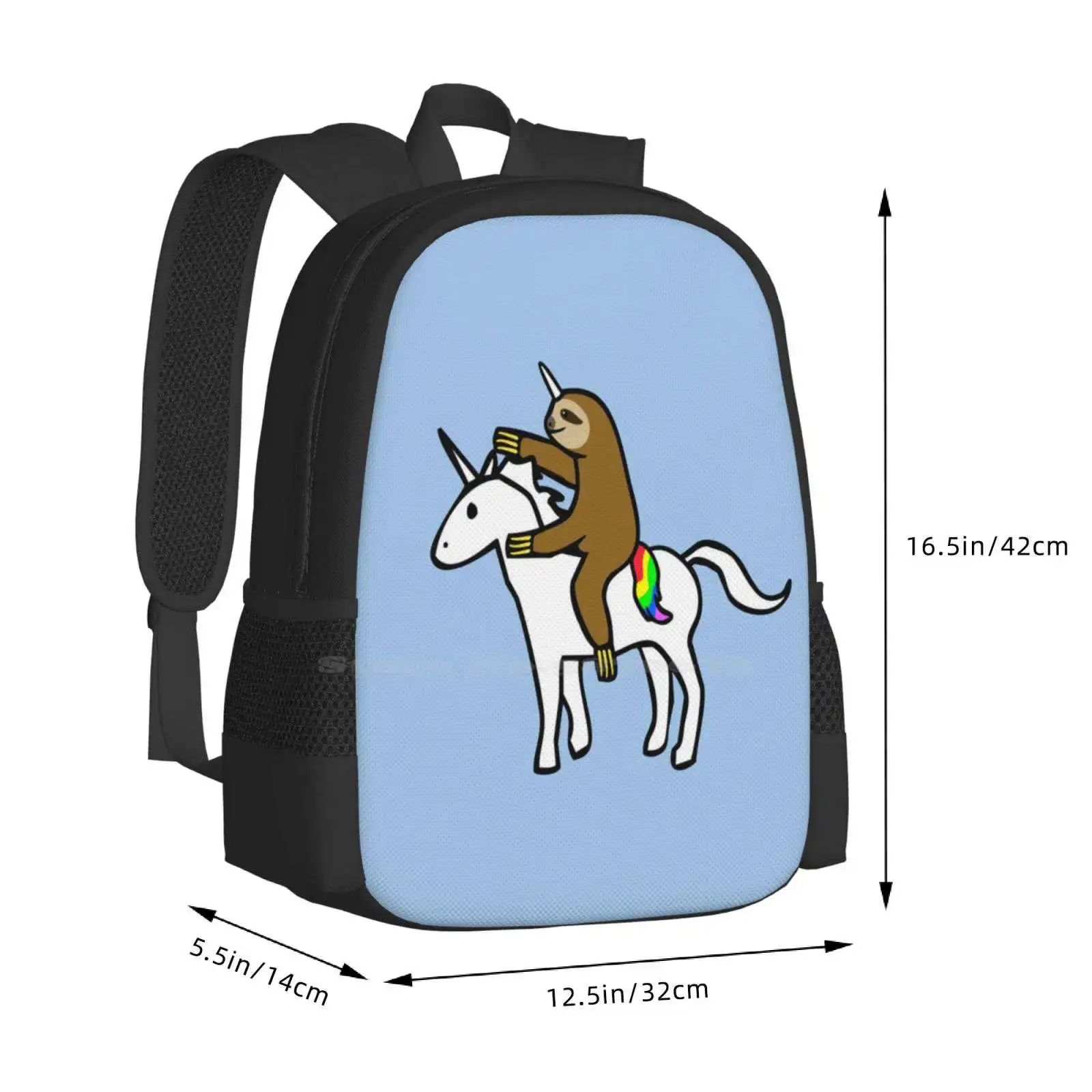 Slothicorn Riding Unicorn Backpacks For School Teenagers Girls Travel Bags Sloths Unicorns Riding Ride Onwards Reasonable Speed