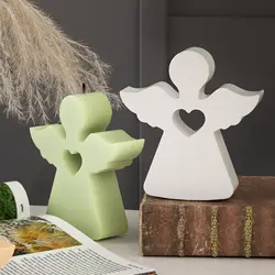 Cute Angel Candle Silicone Mold Love House Rabbit Gypsum Molds Aromatherapy Candle Mold Plaster Epoxy Resin Concrete Decoration