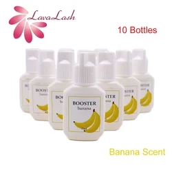 10 Bottles Booster Banana Glue for Eyelashes Extension 15ml Korea Banana Primer Clear Lash Adhesive Makeup Tools Wholesale Shop