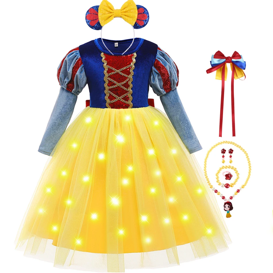 HAWEE Costume de Princesse Jasmine Tenue Aladdin Robe de Bal pour Filles Carnaval Cosplay Fête Déguisement