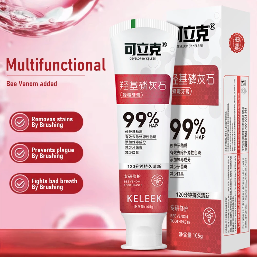 Keleek Hydroxyapatite Bee Venom Toothpaste Protects Tooth Enamel Gums Freshens Breath Gentle Foaming Formula for Clean Teeth