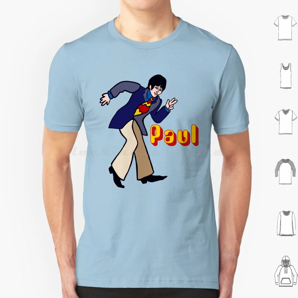 Character T Shirt Cotton Men Women DIY Print Paul Sixties Yellow Music Cartoon Cult Classic Movie Pop Fab