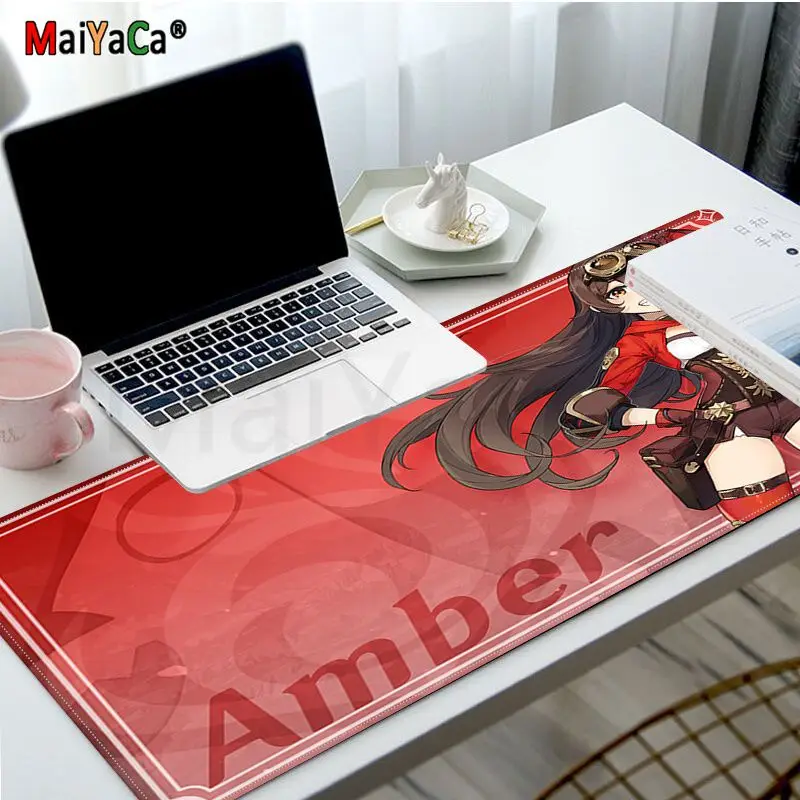 Amber Genshin Impact Custom Skin PC Gaming Mouse Pad Gamer Desk Mats Keyboard Pad Mause Pad Muismat For Teen Girls Bedroom