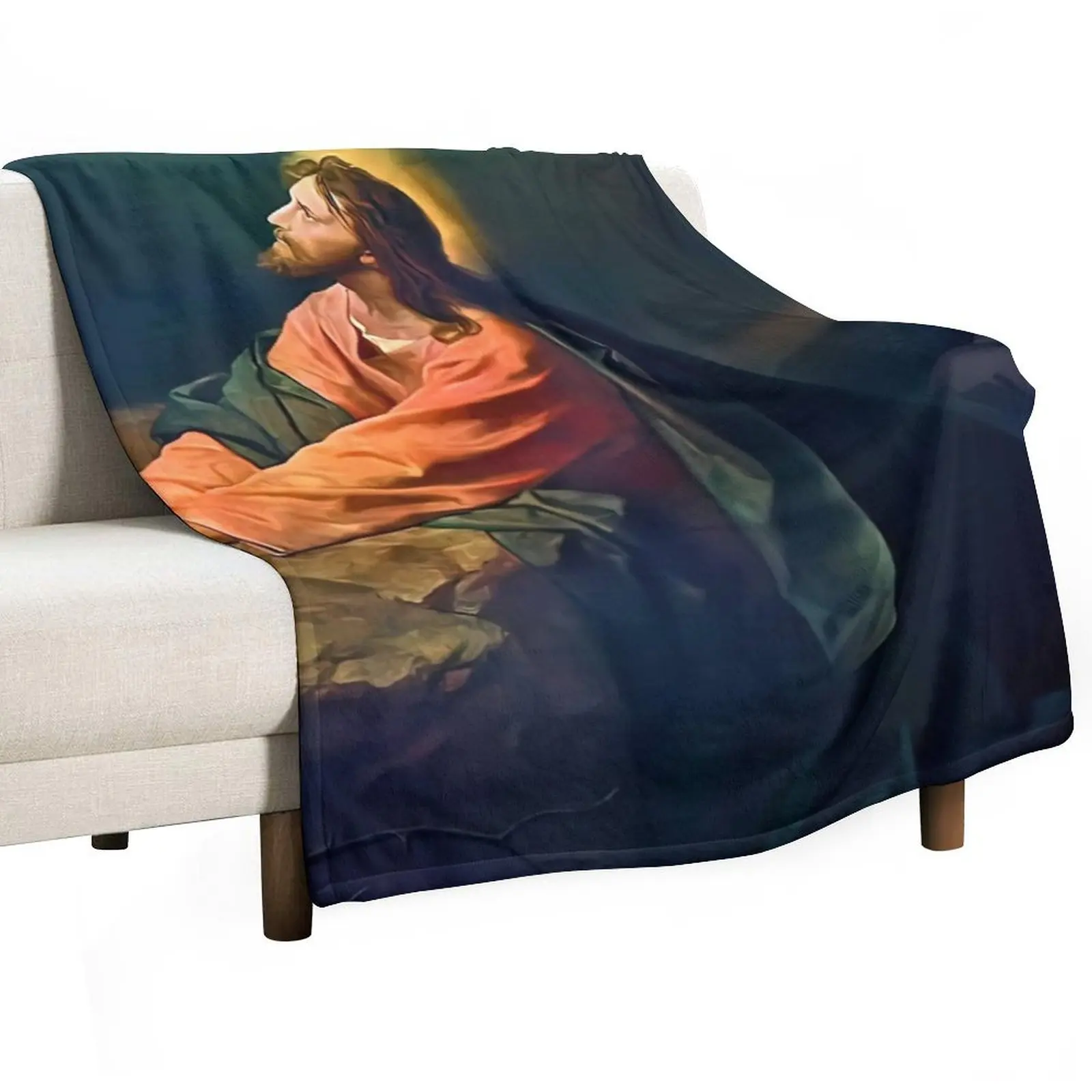 

Christ praying in Gethsemane Throw Blanket Hairys bed plaid Summer Luxury Throw Blankets