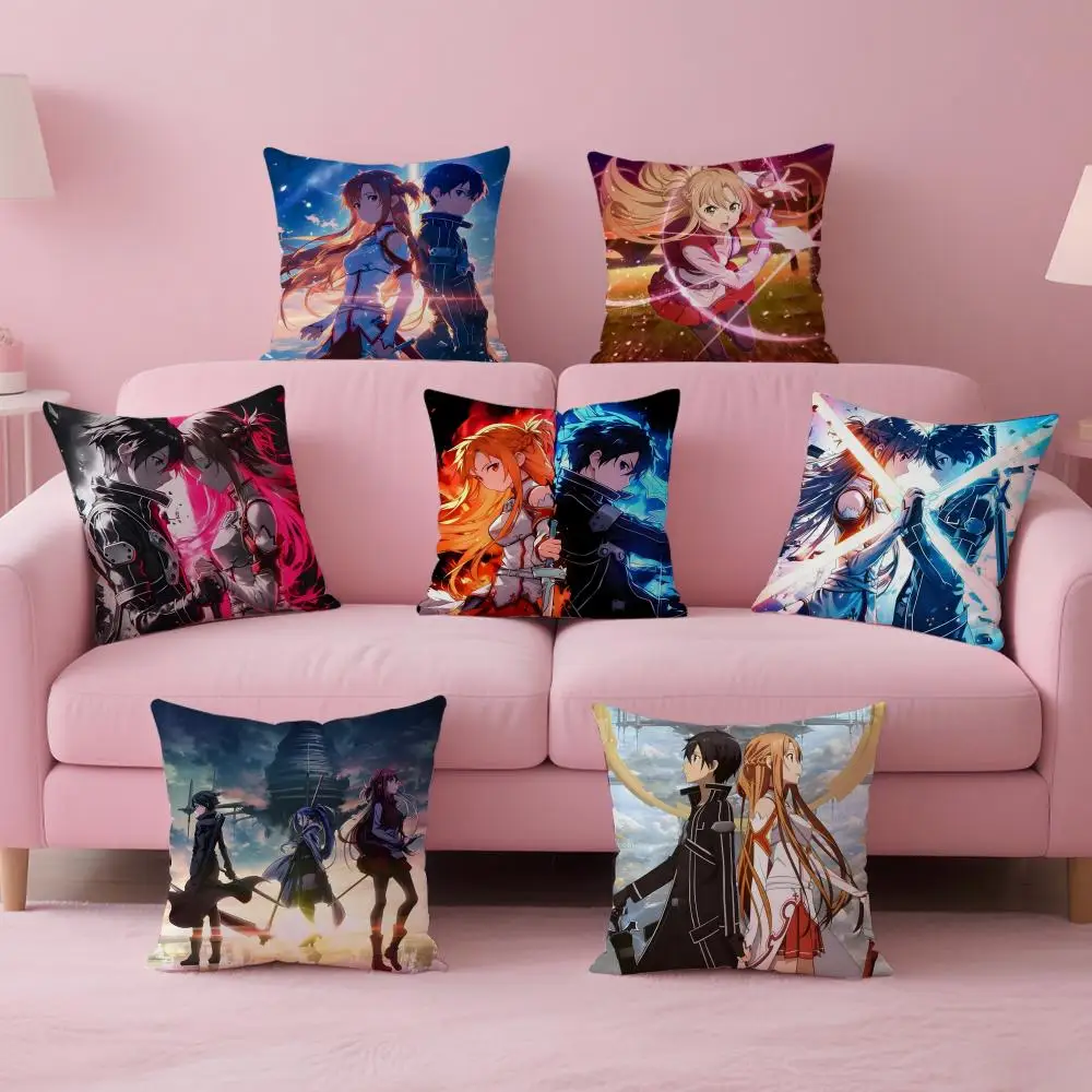 Asuna sword art online progressive Cushion Cover Pillow Case Soft Friendly Fabric & Concealed Zipper