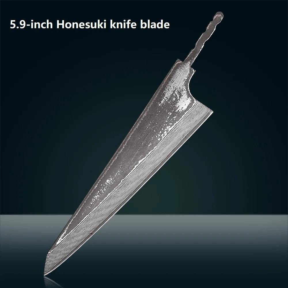 TURWHO DIY 67-lagiger Damaststahl Japanisches Küchenmesser Rohklinge Vollintegrierter Schaft Handgefertigte Scharfe Klingen Schmiedewerkzeuge