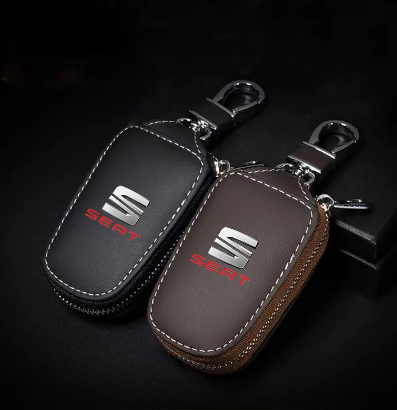 Leather Smart Flip Remote Car Key Fob Shell Case Cover Bag Pouch Wallet For Seat Leon Ateca Arona Altea ltea Exeo Accessories