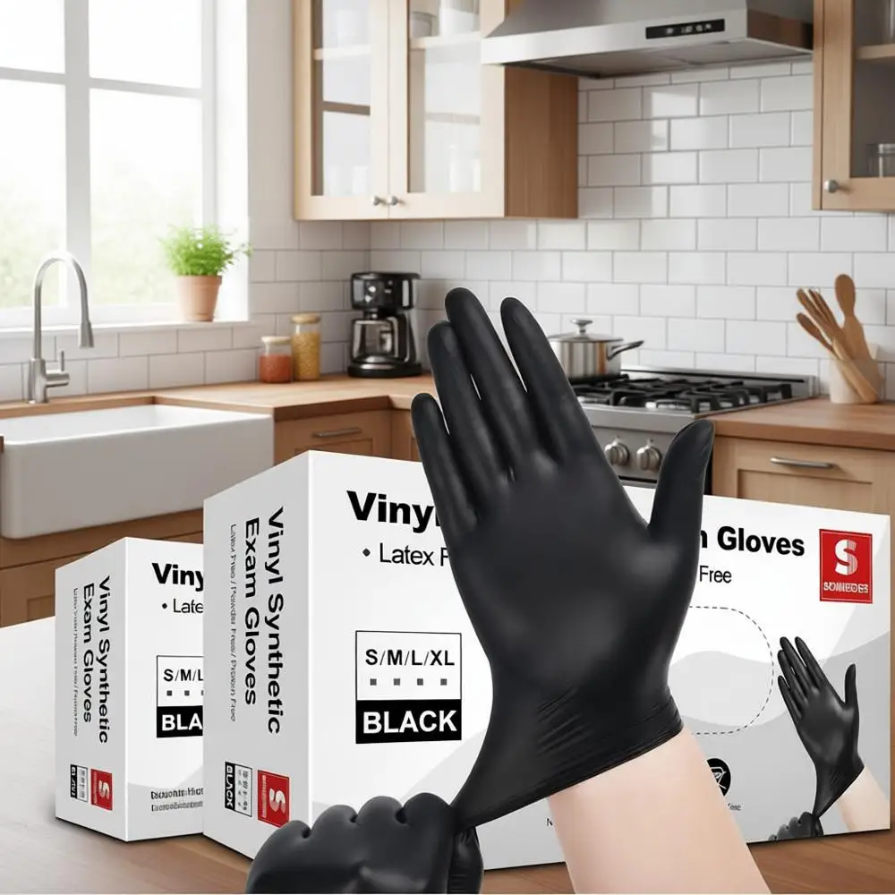 

Синтетические перчатки для осмотра толщиной 4 мил - без латекса, одноразовые, для медицинских целей, приготовления пищи и уборки