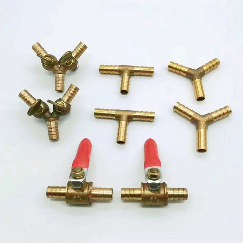 

8MM Copper Air Splitter Valve Aquarium Fish Tank Air Pump Flow Splitter Distributor Pump Valve Tap LeverControl Switch Valve