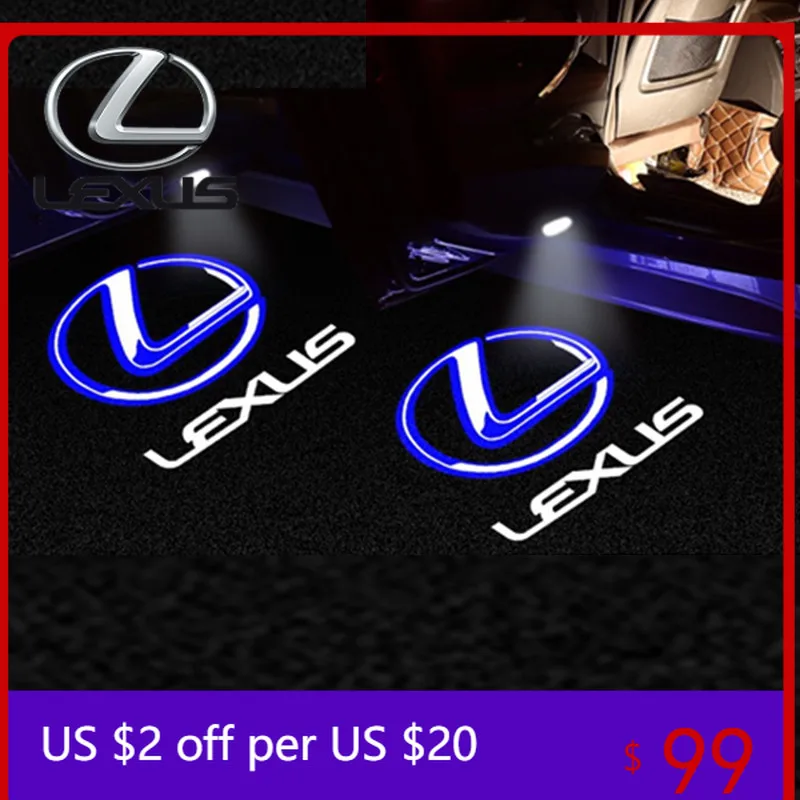 

2pcs LED Car Logo Light Door Projector Lamp For LEXUS ES RX GX LS LX IS GS RC UX Series IS F IS250 IS300 IS350