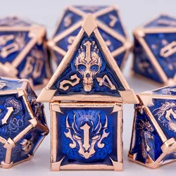 Metal DND Dice Set for Dungeon and Dragon D&D Polyhedral Dice for RPG Dragon Role Playing Games D20 D12 D10 D8 D6 Accessories