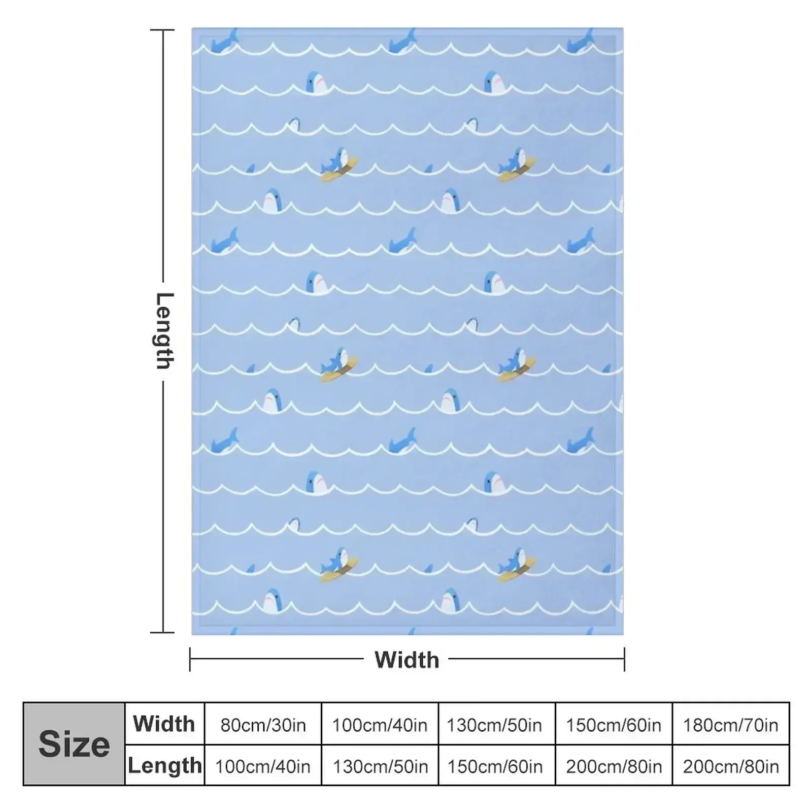 Brucie Blahaj shark riding the wave pattern Throw Blanket Travel Decorative Sofa Flannel Blankets