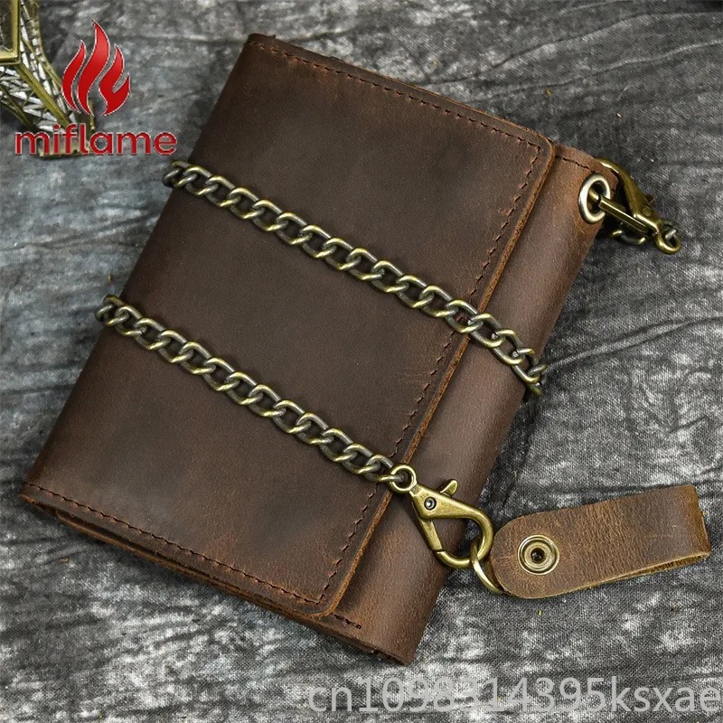 

Luxury Men's Genuine Leather Wallet Purse Handbag Tri Fold Short Style Multi Card Slots Crazy Horse Cowhide Fashion Practical