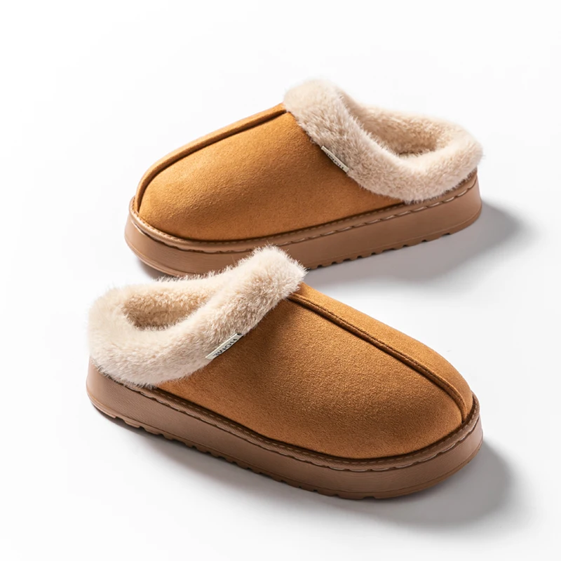 NONE Modische Damen-Hausschuhe, flauschig, für Herbst und Winter, für den Innenbereich, EVA, dicke Sohle, rutschfest und warm, Unisex-Hausschuhe für den Winter 5