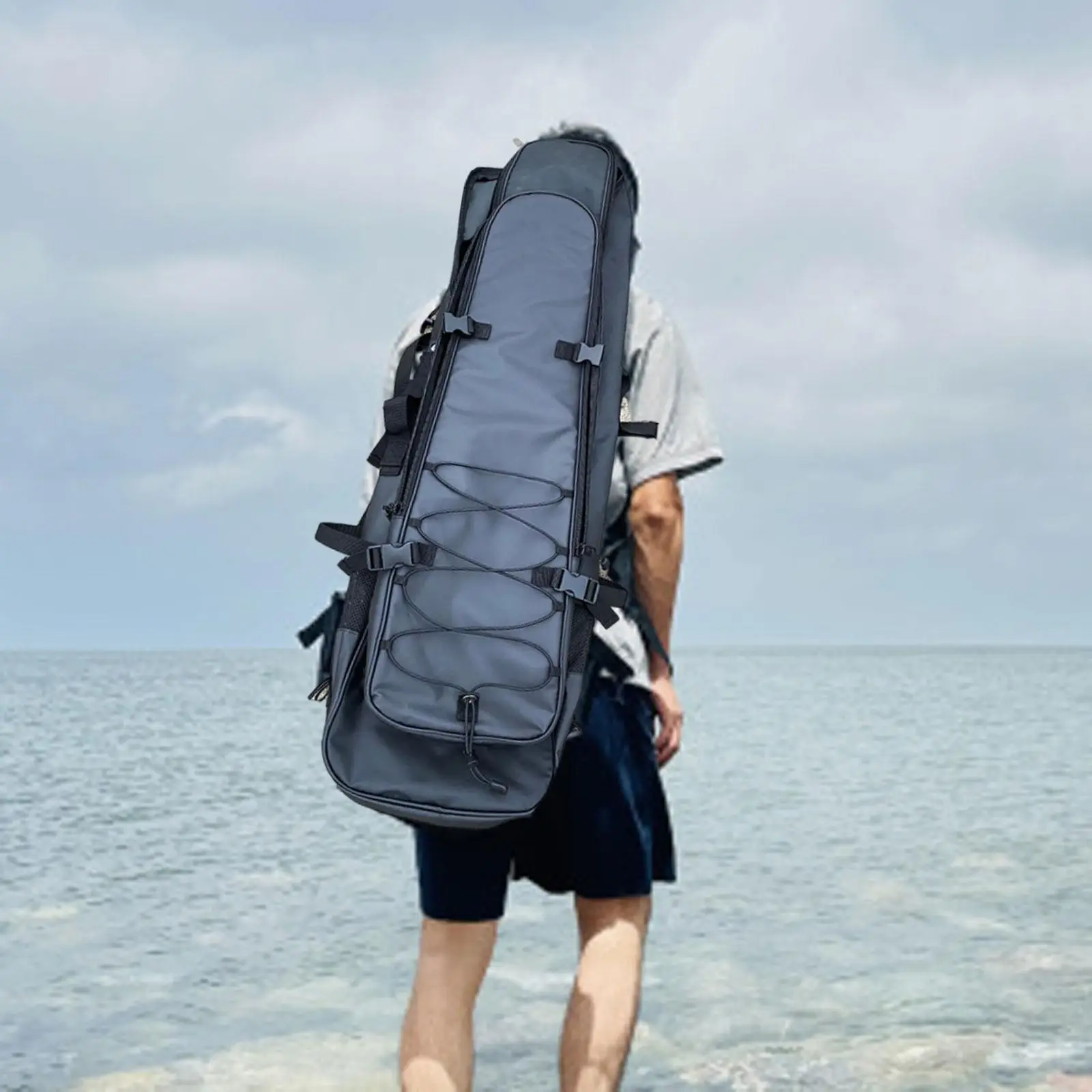 حقيبة زعانف طويلة لصيد الأسماك بالرمح والغطس حقيبة كتف زعانف طويلة تحمل حقيبة الظهر #2