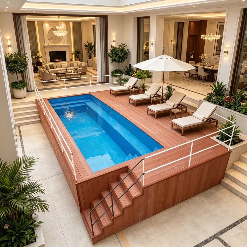 Containers Shipping Pool Dive Glass Swimming Pools View Shipping Box Pool Modern Design Outdoor Luxury Villa Water Leisure Venue