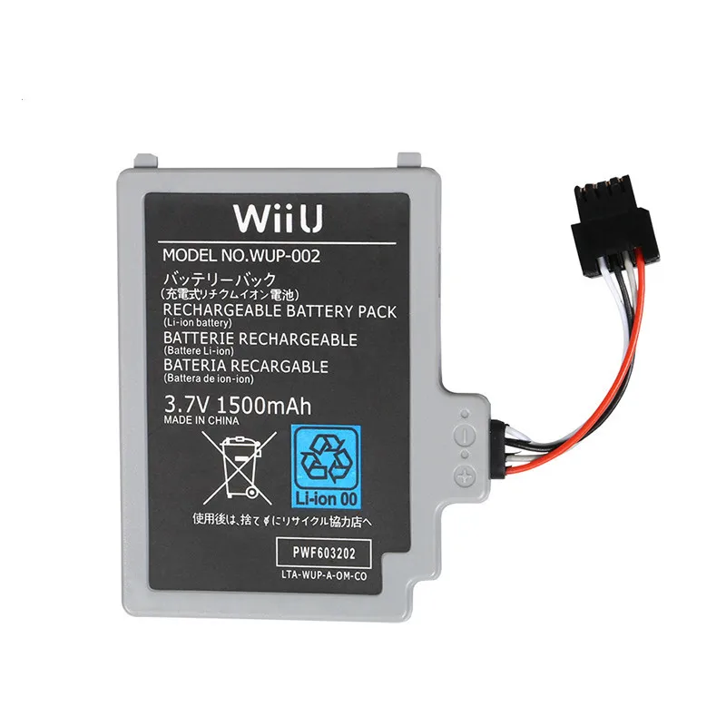 10PCS 3.7V 1500mah Rechargeable Li-ion Battery Pack WUP-002 for Nintendo Wii U Gamepad Controller Replacement Joystick Batteries