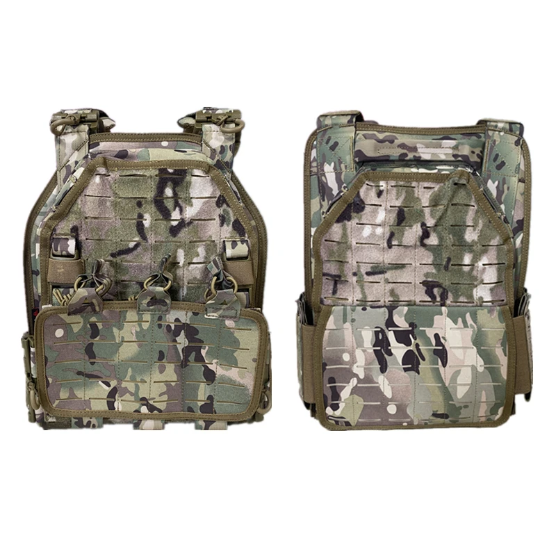 Military tactical combat vest, transport equipment, lightweight, detachable, fast, laser cut, black, 6094