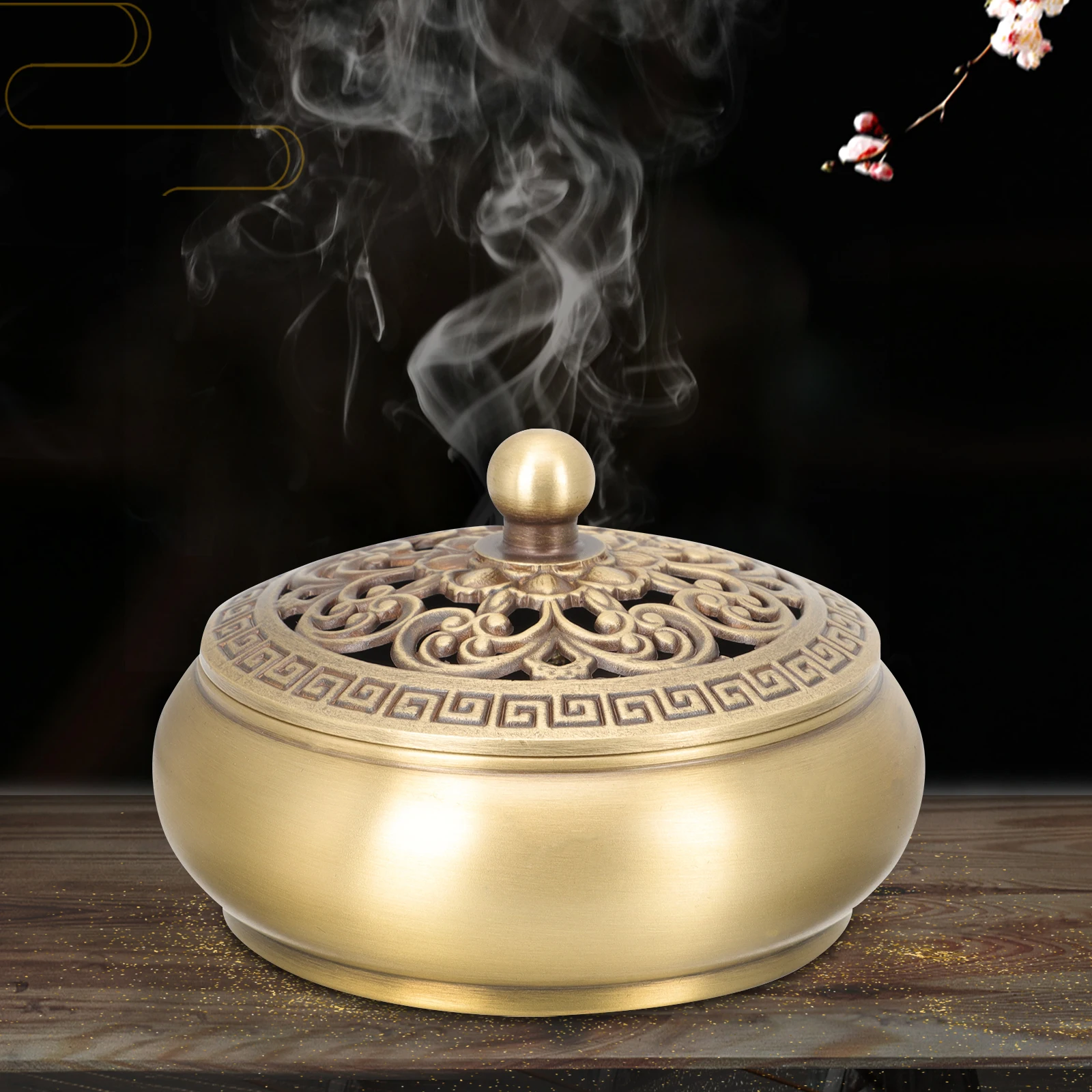 

Brass Vintage Metal Censer Home Decor Desktop Ornament Small Holder For Living Room Bedroom Hotel Decorative Censer Household