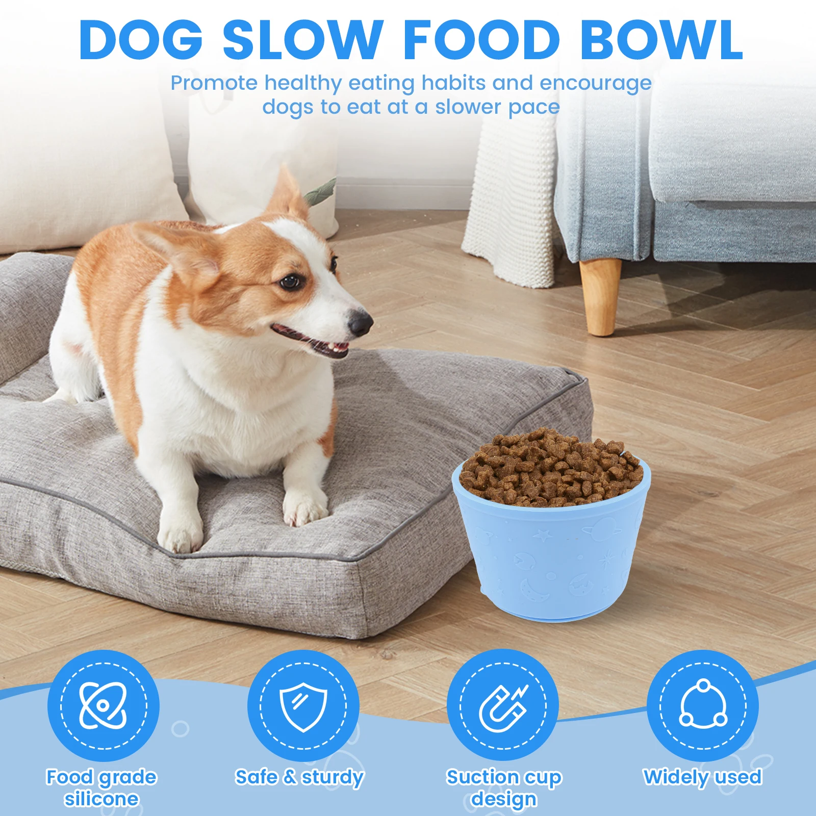 1/2Pcs Silicone Dog Bowls Anti Choking Dog Slow Feeder Bowls with Suction Cup Bottom Temperature Resistant Pet Licking Bowls