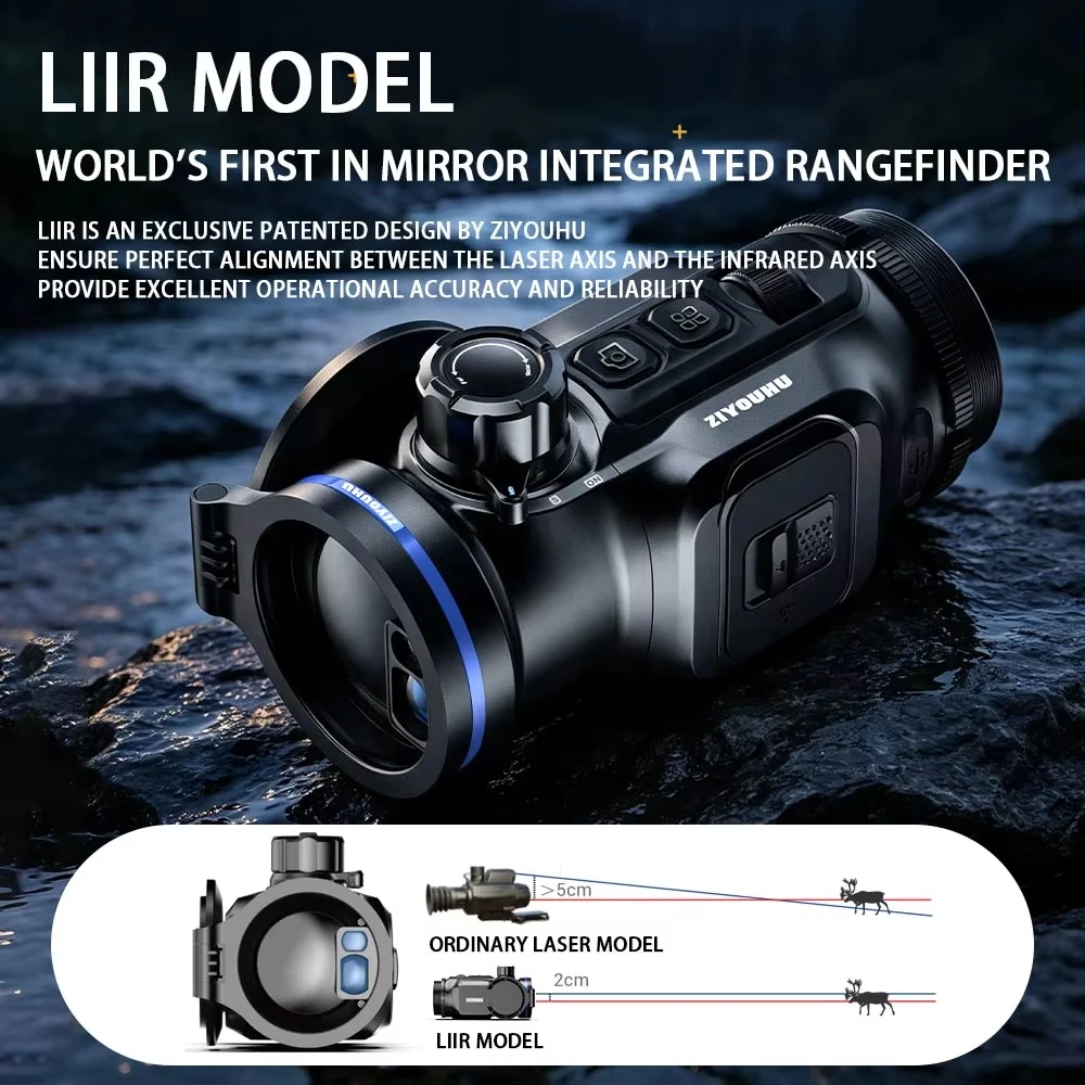 ZIYOUHU Avata Thermal Monocular Intelligent IR, Day & Night Dual-Use Outdoor Detector for Field Observation & Patrol